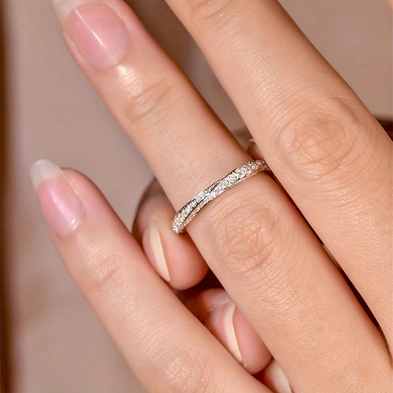 Women's Twisted Band Eternal Ring with Zirconia - April Birthstone